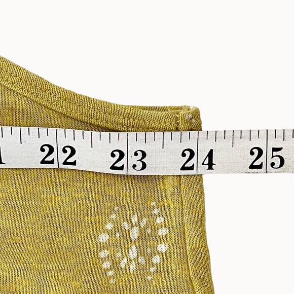 Sonoma Womens Tank Top Mustard Yellow White Print XXL Linen Blend NWT - Picture 10 of 12